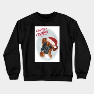 Boxer Dog Merry Christmas Santa Dog Crewneck Sweatshirt